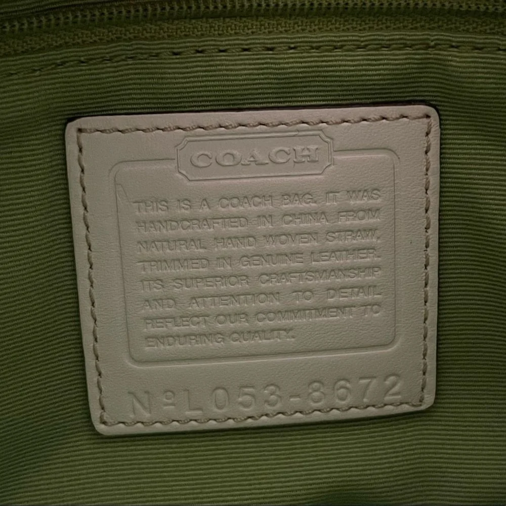 COACH | Cream Woven Flower & Bee Mini Shoulder Bag Purse - Picture 6 of 9